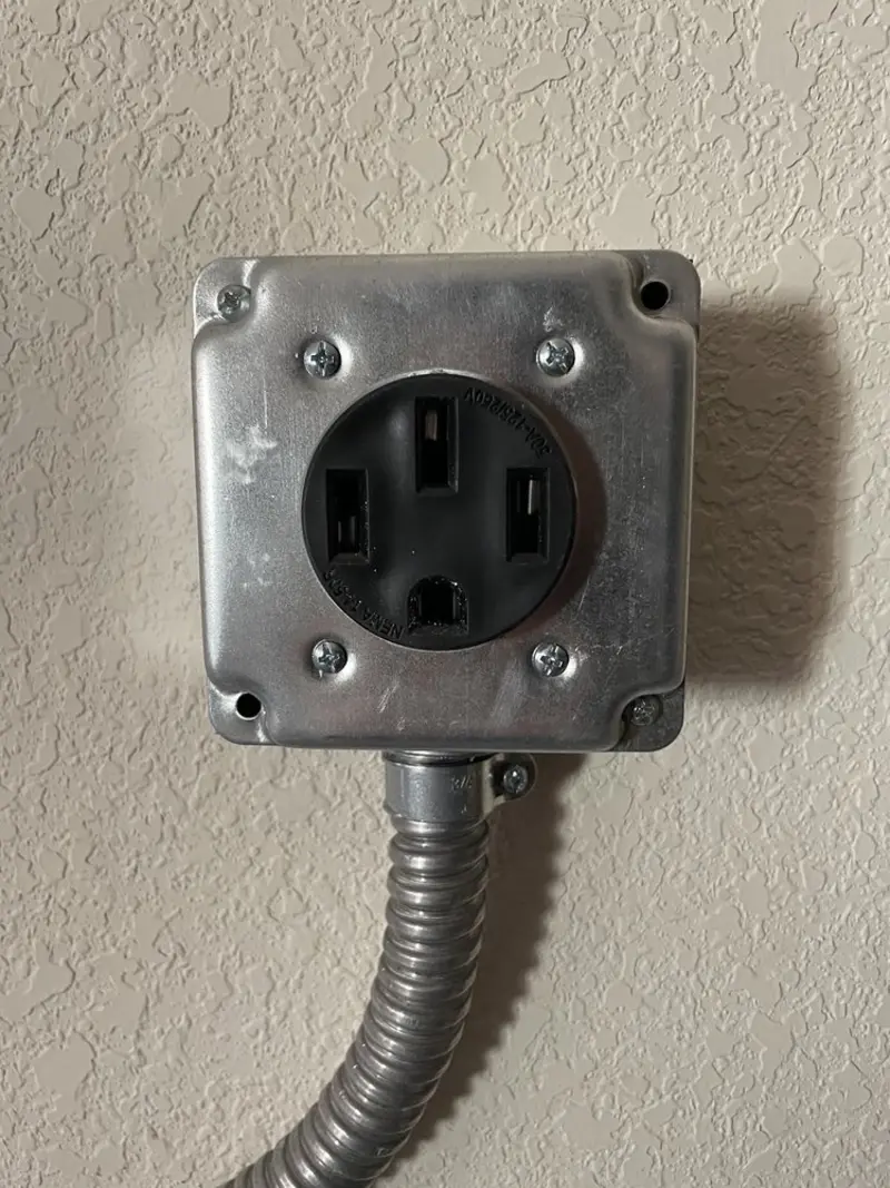 NEMA 14-50 outlet installed for Smart Home Electrical in Ludlow